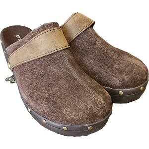 NWT Crocs Cobbler Studded Suede Leather Clogs Espresso Brown Boho Hippie 70s 9